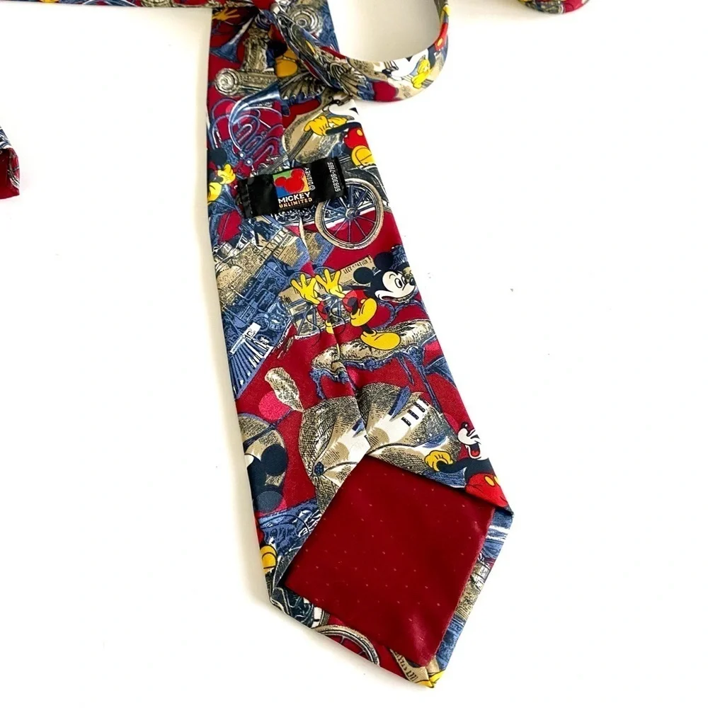 Vintage Disney Mickey Unlimited Men's Neck Tie Made In Italy Mickey Mouse - Picture 7 of 11